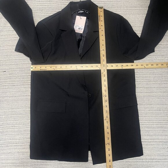 Missguided Black Tailored Oversized Blazer Womens Size 2 - Picture 7 of 7